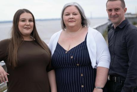 Pictured outside The Deep Business Centre are (from left) Emilie Waslin, Sam Waslin and Andy Waslin of The Call Answering Company.