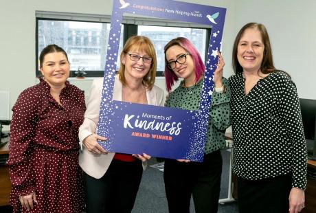 (From left) are Joanne Wood of Helping Hands Homecare, Freya Cross of The Deep Business Centre and Nell Hackney and Ellen Waites, both of Helping Hands Homecare.