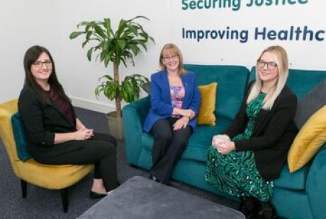 Amy Adkins (left) and Lynsey Furley (right) of Medical Solicitors with Freya Cross, Head of Business and Corporate at The Deep.