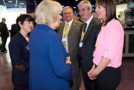 Duchess meeting people at an event at The Deep