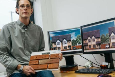 EMP 3d owner holding some 3d modelled brickwork