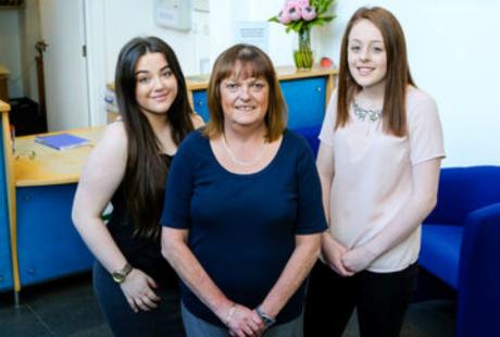 3 business centre team members in reception